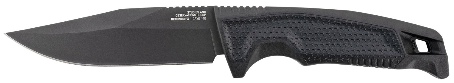 S.O.G SOG17220157 Recondo FX 4.60" Fixed Plain Satin TiNi Full Tang Cryo 440C SS Blade/ Black Overmolded Green Handle
