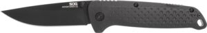 S.O.G SOG13110143 Adventure LB 3.50" Folding Drop Point Plain Black TiNi 5Cr15MoV Blade, Black Textured Green Handle