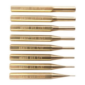 Brass Punch Set Brass Pin Punch Set, 8 Pc