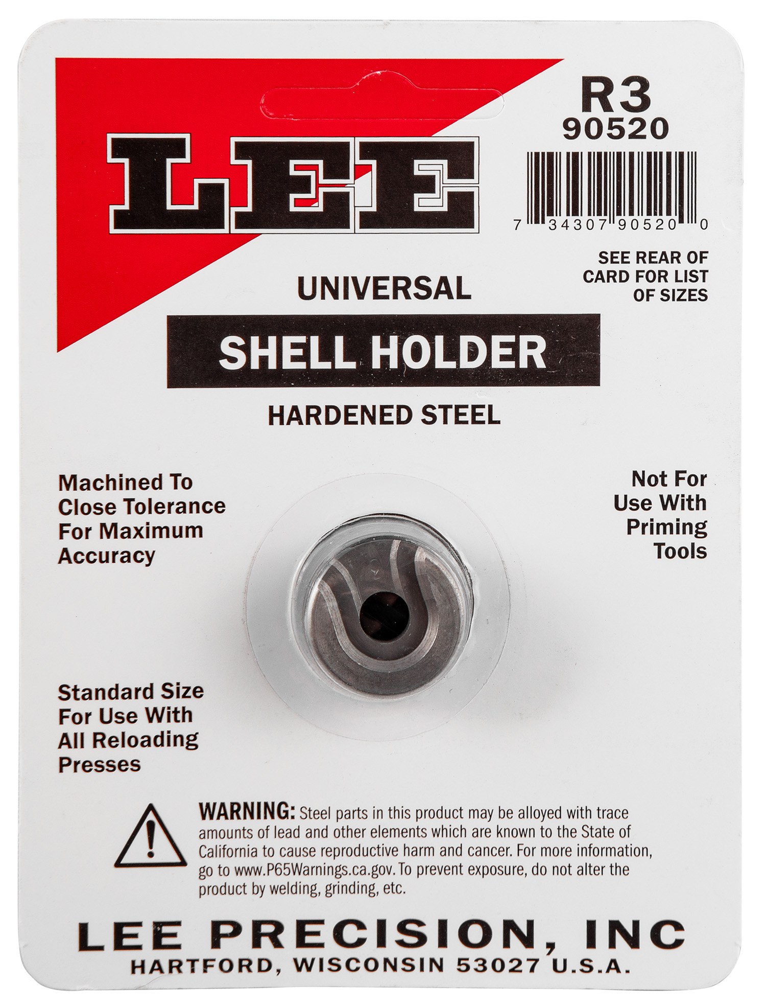 Lee Precision 90520 Shell Holder Universal #3R 30/30 / 32/40 / 6.5x55 Mauser