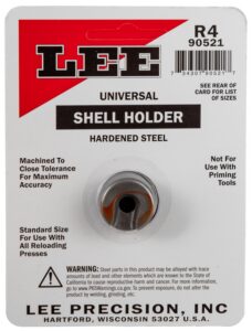 Lee Precision 90521 Shell Holder Universal Size #4R Steel Capacity 1 Casing Works with Standard Reloading Press Includes Shell Holder