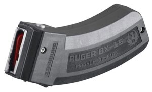 Ruger 90585 BX-15 15-Round Magazine Fits Ruger American Rimfire/77 17 HMR/22WMR BX-15 Black