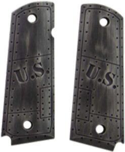Hogue Government Model Aluminum - 1911 U.S. Grey Distressed Grip