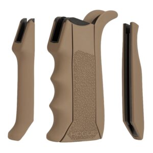 Hogue 13043 Modular Overmolded Flat Dark Earth Rubber Pistol Grip with Finger Grooves Fits AR-15/M16
