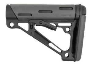 Hogue OverMolded Collapsible Buttstock Grey Fits Mil-Spec Buffer Tubes