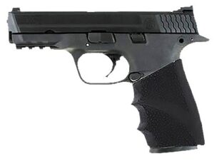 Hogue 17400 HandAll Hybrid Grip Sleeve Made of Rubber with Textured Black Finish & Finger Grooves for S&W M&P