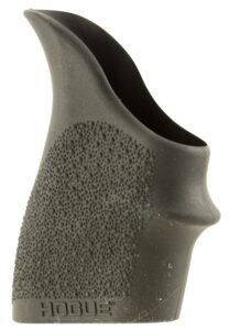 Hogue 18300 HandAll Beavertail Grip Sleeve Made of Rubber with Textured Black Finish & Finger Groove for S&W M&P Shield (45); Kahr