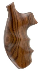 Hogue 19300 Fancy Hardwood Brown Pau Ferro Hardwood with Finger Grooves for S&W K, L Frame with Round Butt