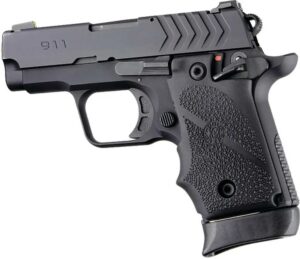 Hogue Springfield Armory 911 .380 Ambidextrous Safety Rubber Grip with FG Black