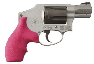 Hogue 61007 Rubber Bantam Cobblestone Pink Rubber with Finger Grooves for S&W J Frame with Round Butt