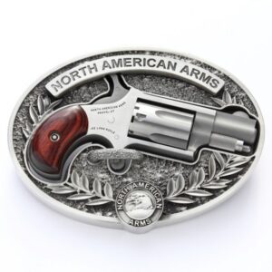 North American Arms Belt Buckle Oval Style Engraved Olive Leaf Naa Logo