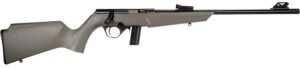Rossi RB22 Compact 22 LR 10+1, 16" Matte Black Button Rifled Free Floating Steel Barrel, Matte Black Stainless Steel Receiver, OD Green Monte Carlo