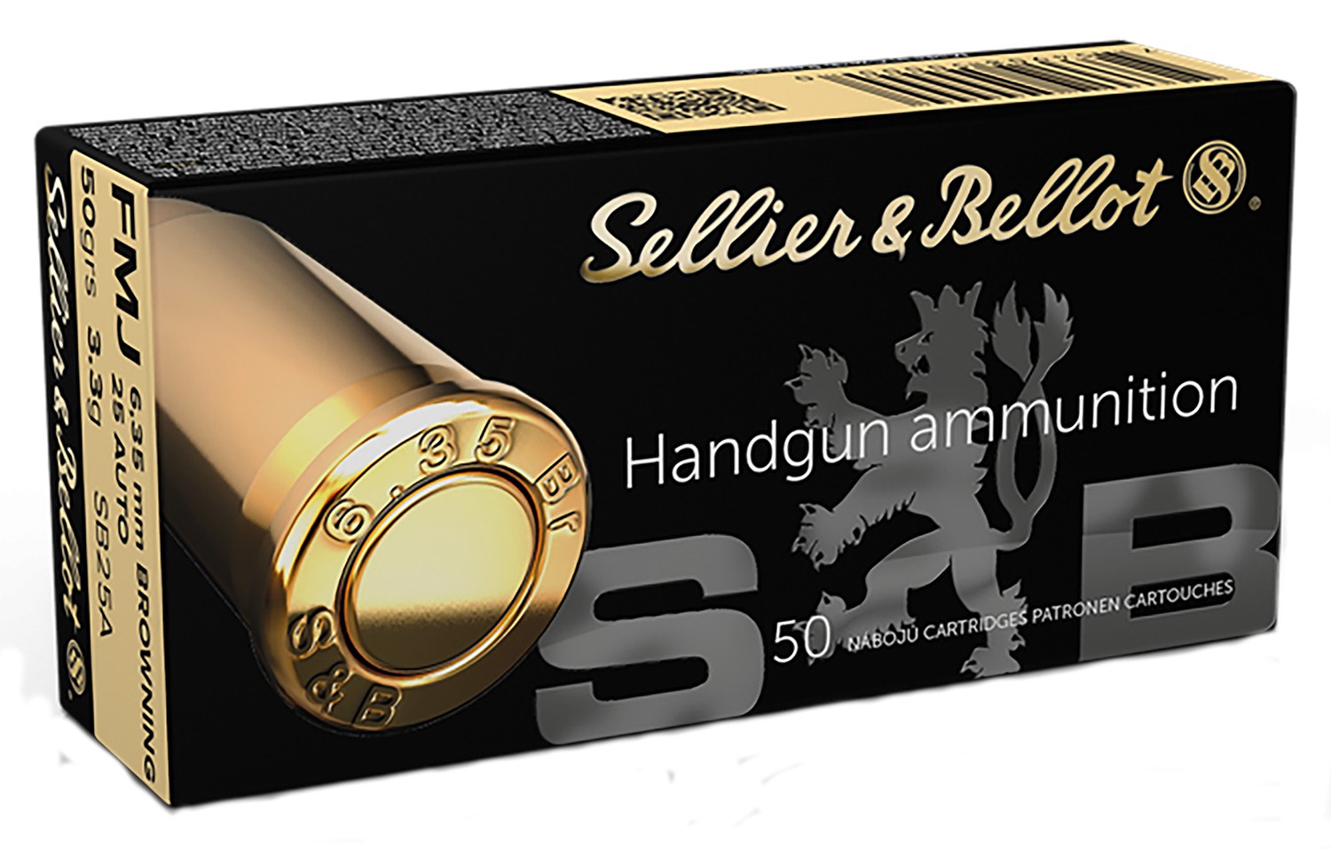 Sellier & Bellot SB25A Handgun 25ACP 50gr Full Metal Jacket 50 per Box/40 Case