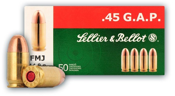 Sellier & Bellot SB45GAP Handgun 45GAP 230gr Full Metal Jacket 50 per Box/20 Case - Image 2