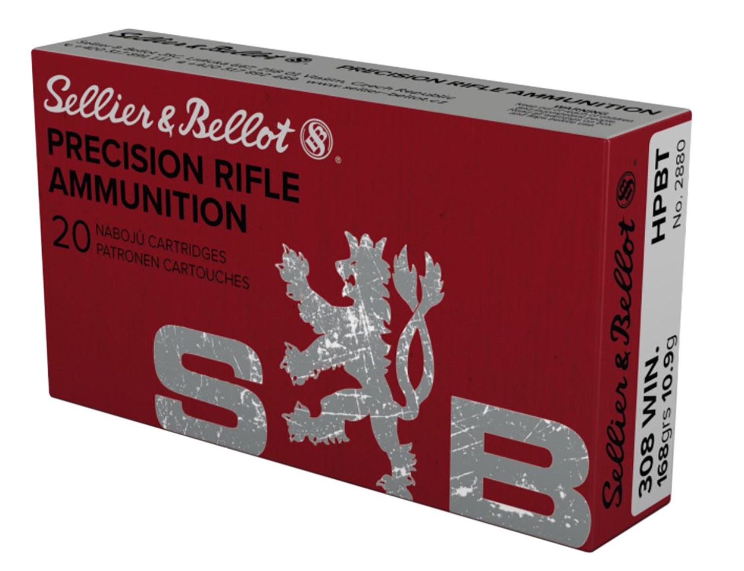Sellier & Bellot SB308G Rifle 308Win 168gr Hollow Point Boat Tail 20 per Box/25 Case