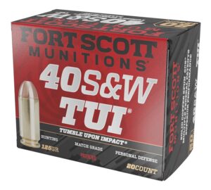 Fort Scott Munitions 400125SCV Tumble Upon Impact (TUI) 40S&W 125gr Solid Copper Spun 20 per Box/25 Case