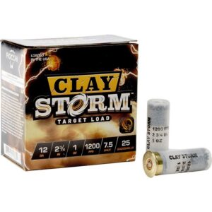 Clay Storm 12 Gauge #8 Shot Shotgun Ammo Clay Storm 12 Gauge 2-3/4'' 1-1/8OZ #7.5 Shot 1200 Fps 25/BOX