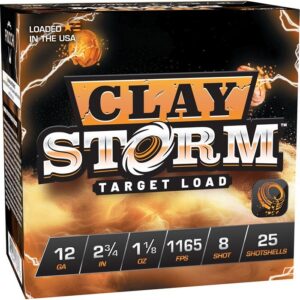 Clay Storm 12 Gauge #8 Shot Shotgun Ammo Clay Storm 12 Gauge 2-3/4'' 1-1/8OZ #8 Shot 1165 Fps 25/BOX
