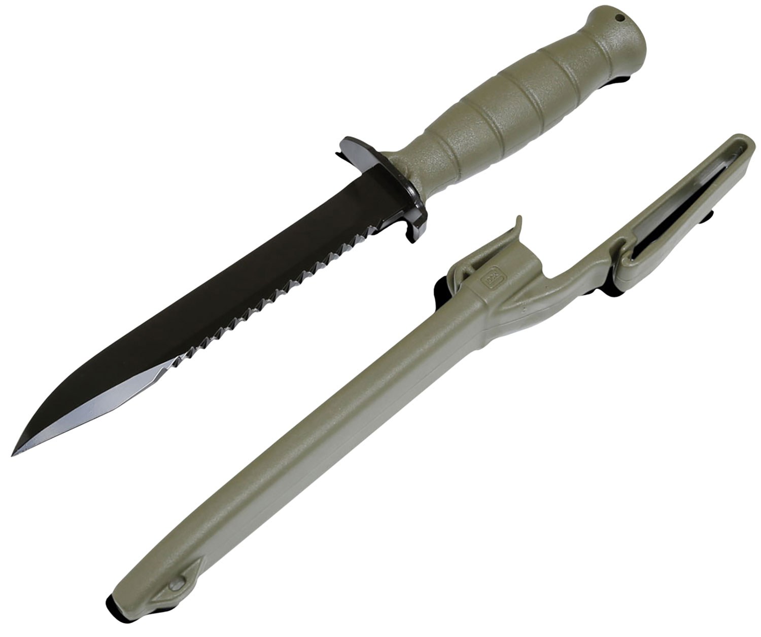 Glock Knife Battle Field Green Field Knife with Saw Packaged