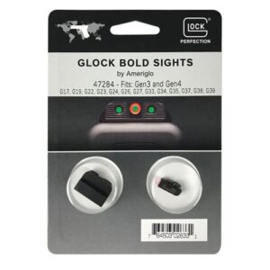 Glock Parts Night Sight Set Ameriglo Bold Green Dots 180" Front G3/4 Small/Standard Frame 6.5