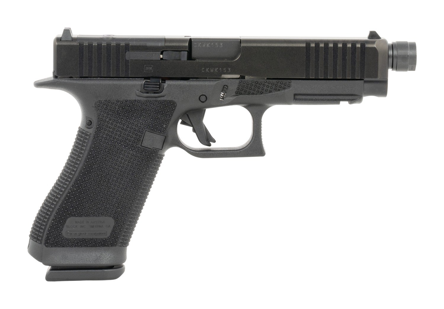 Glock P61750201TB G17 Gen6 Full Size 9mm Luger 10+1 4.49" Threaded Barrel, Steel Optic Ready/Serrated Slide, Polymer Frame with Accessory Rail