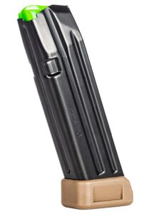 Mec-Gar MGG172005A Glock 17 20-Round Extended 9mm Luger, Black Carbon Steel with Flat Dark Earth Floorplate