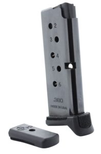 DuraMag 6X38141205RCPD Replacement Black Detachable 6-Round 380 ACP for Ruger LCP/LCP II