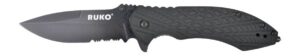 Ruko RUK0182SBBK 440C 3-1/4"SERRATED Folding Bbps