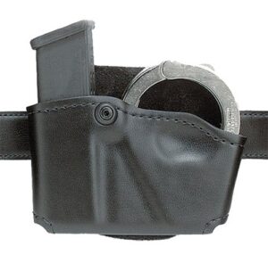 Safariland 5738321 Cuff/Magazine Pouch Compatible with Beretta 8045F Belt Clip Mount Black Leather