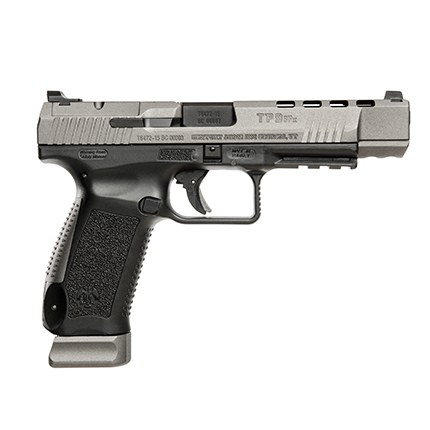 Canik HG3774GN TP9SFx 9mm Luger 20+1, 5.20" Black Nitride Match Grade Barrel, Tungsten Gray Cerakote Optic Ready/Serrated with Ports Steel Slide - Image 4