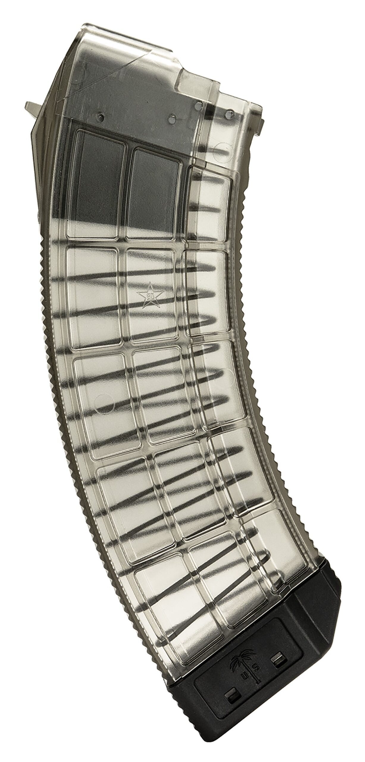 Century Arms US Palm MA1120A Standard 30-Round 7.62x39mm Fits AK-47 Clear with Black Floor Plate