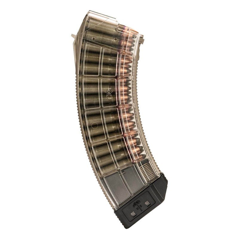 Century Arms US Palm MA1120A Standard 30-Round 7.62x39mm Fits AK-47 Clear with Black Floor Plate - Image 2