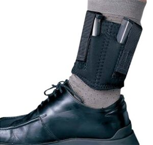 DeSantis Gunhide N81BJZZZ0 Ankle Double Magazine Pouch Double Black Neoprene Ankle Compatible with 9mm Compatible with 40 Ambidextrous Hand