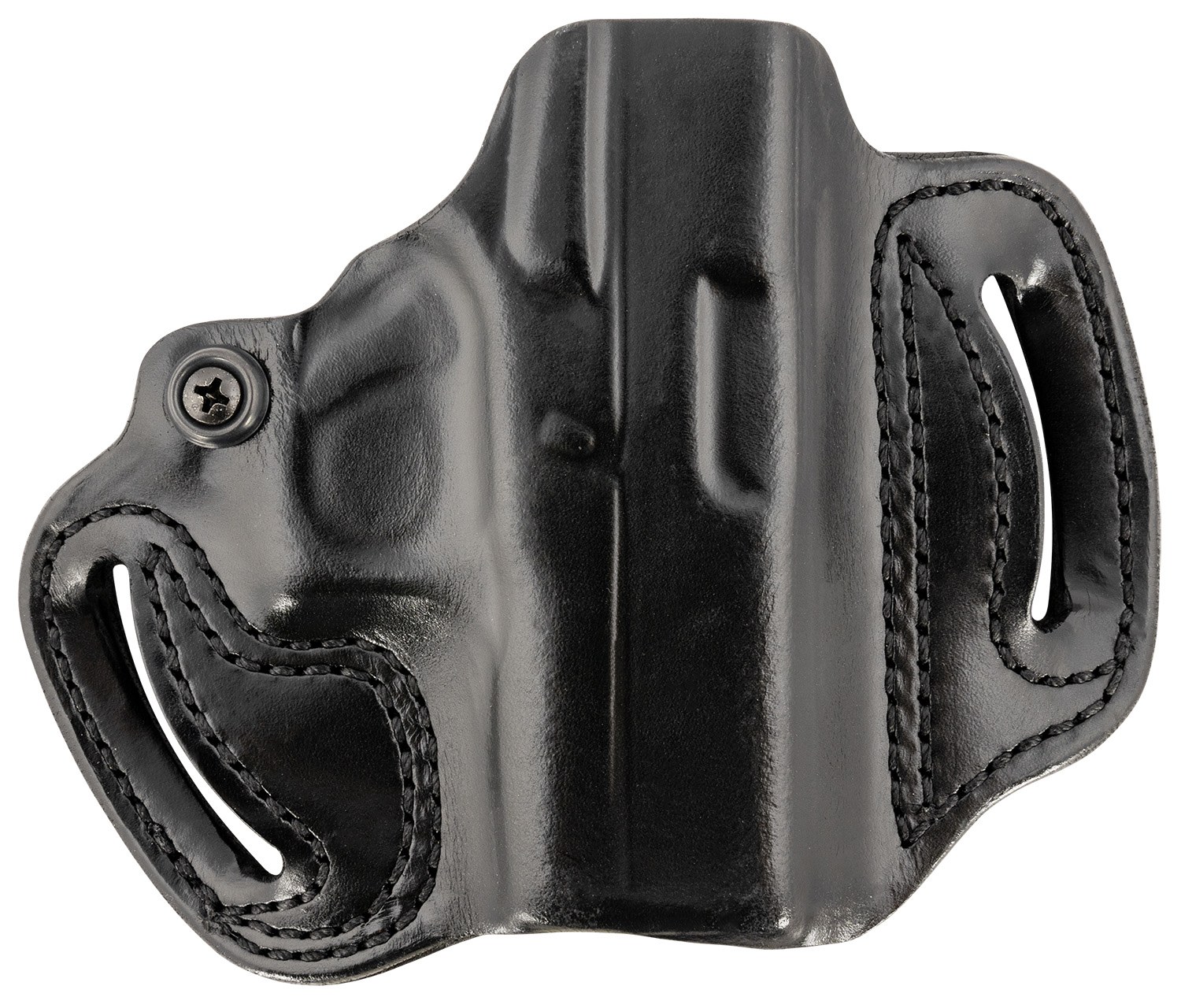 DeSantis Gunhide 086BA8BZ0 Mini Slide OWB Black Leather Belt Slide Fits Glock 43/43x/48 Belt 1.75" Wide Black Hand