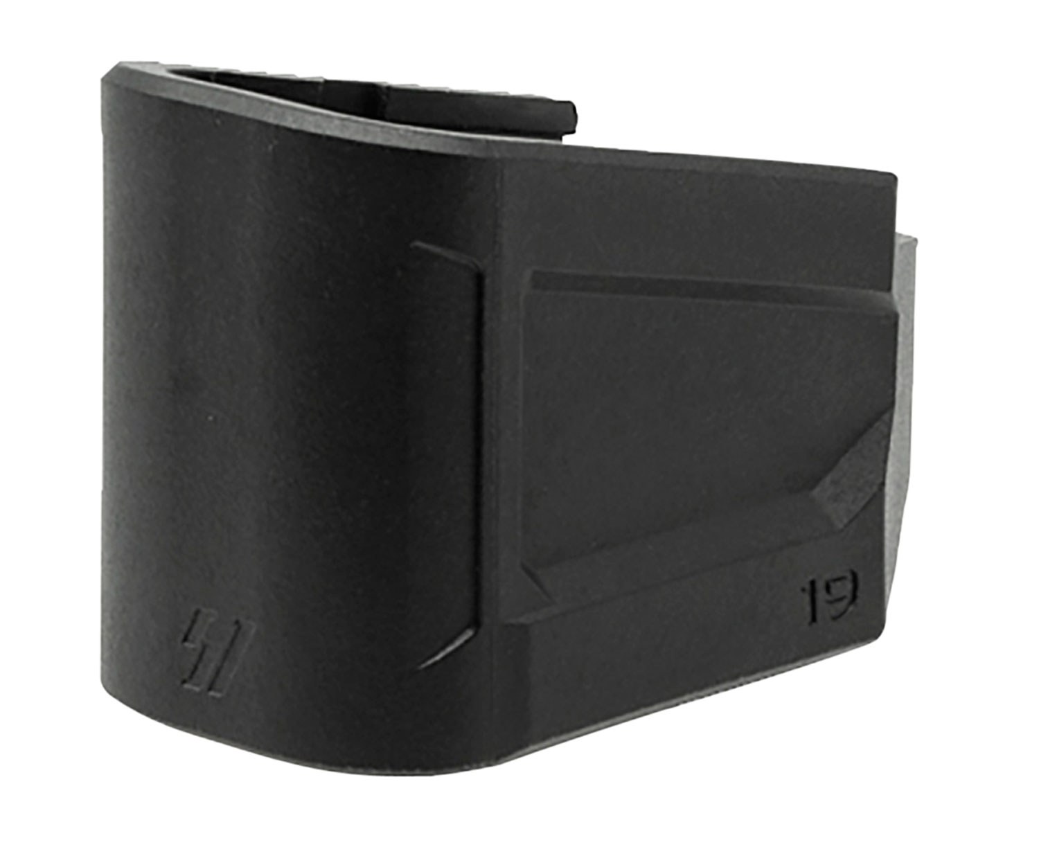 Strike Industries EMPG19 Enhanced Magazine Plate +5, 9mm Luger, Compatible with Glock 19, Black Polymer