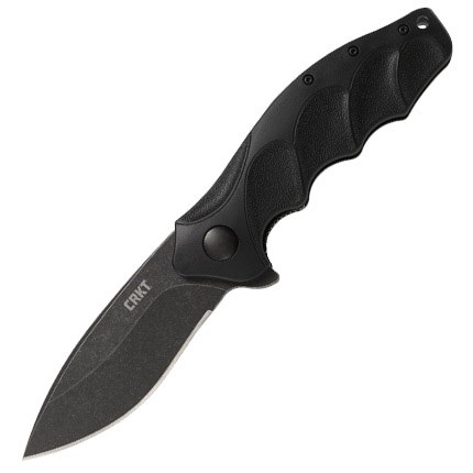 CRKT K221KKP Foresight Assisted 3.53" Folding Modified Drop Point Plain Black Stonewashed 4116 Stainless Steel Blade/ Black Contoured Green Handle - Image 2