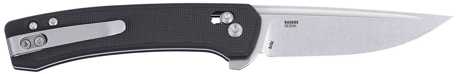 CRKT 7075 Q Compact 3.05" Folding Drop Point Plain Stonewashed 14C28N Steel Blade, Black Green Handle