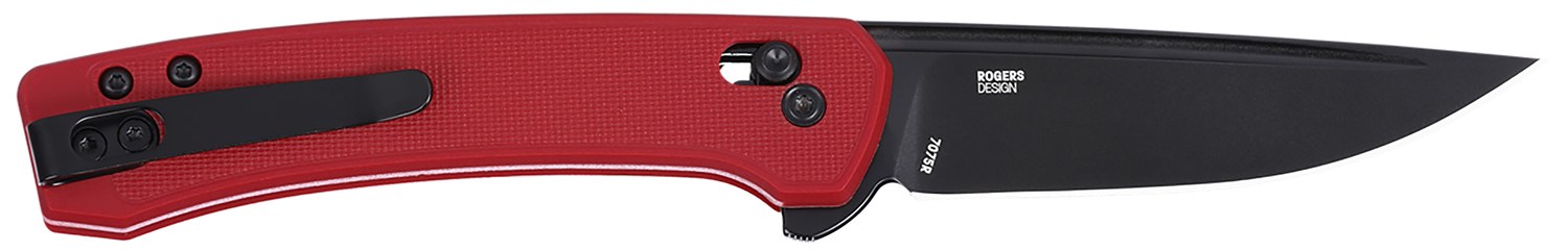 CRKT 7075R Q Compact 3.05" Folding Drop Point Plain Black Oxide 14C28N Steel Blade, Red Textured Green Handle