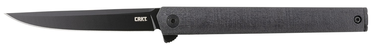 CRKT 7097K CEO Blackout 3.35" Folding Plain Black EDP AUS-8A SS Blade/Black Green Handle Includes Pocket Clip