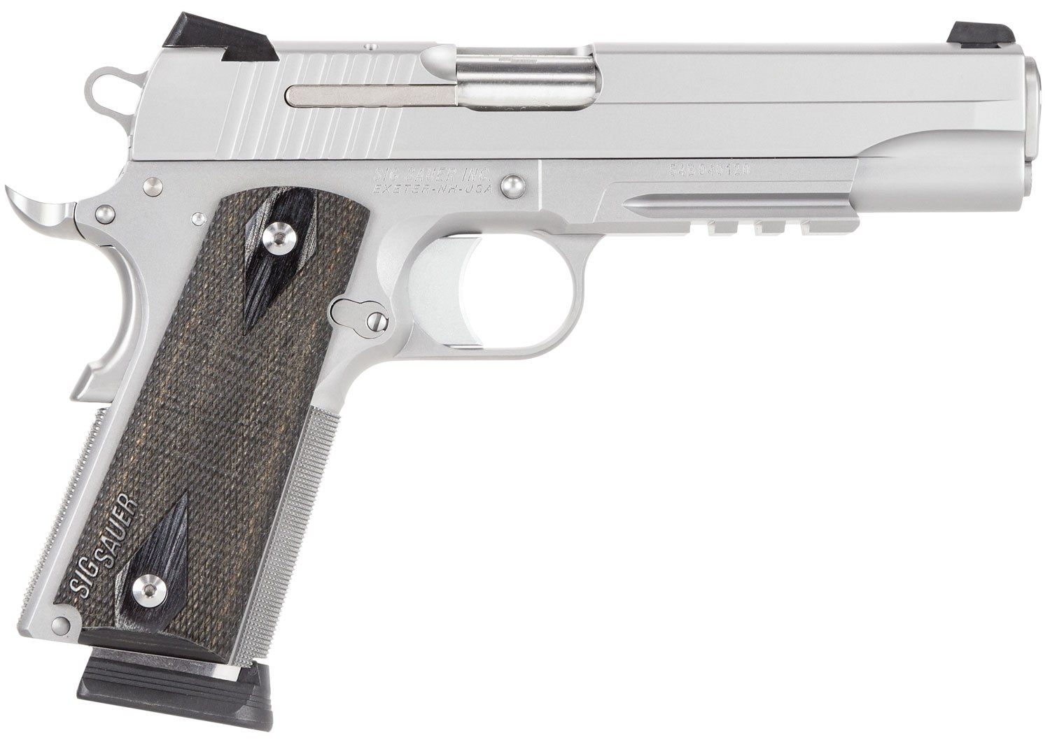 Sig Sauer 1911R45SSSCA 1911 Full Size *CA Compliant 45 ACP Caliber with 5" Barrel, 8+1 Capacity, Overall Stainless Steel Finish, Picatinny