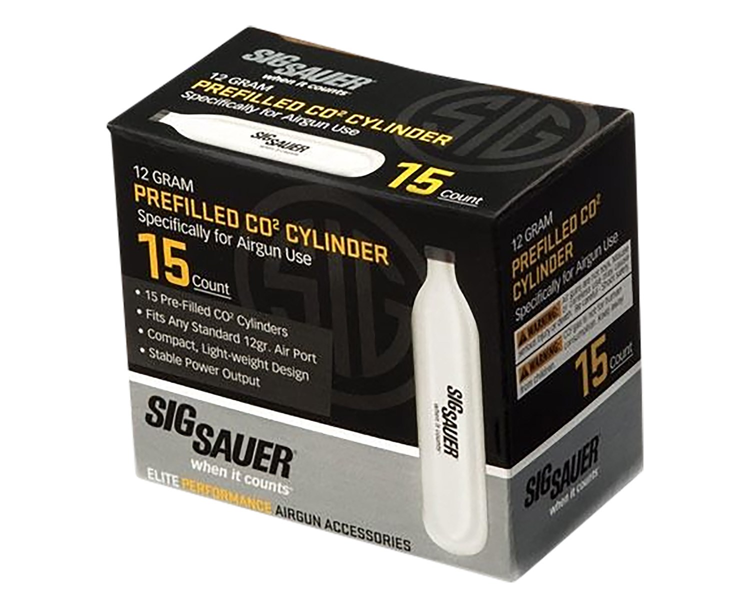 Sig Sauer Airguns AC1215 CO2 Cylinders 12 Gram 15 per Pack
