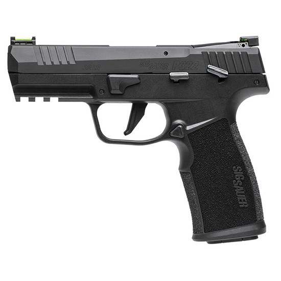 Sig Sauer 322CBAS10 P322 22 LR 10+1 4" Black Steel Threaded Barrel, Black Hard Coat Anodized Optic Ready/Serrated Slide, Black SS/Polymer Frame - Image 2