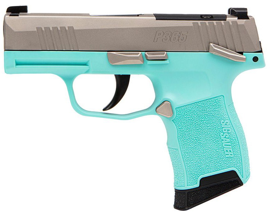 Sig Sauer P365-380 Ms Hga 380 Auto 3.1IN Barrel XR3 Nickel Slide Turquoise Poly Grip 2-10-Round Magazines or - Image 2