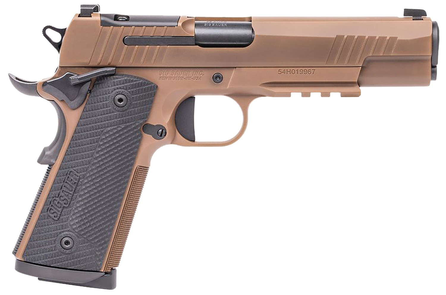 Sig Sauer 1911XR45CXR3 1911-X Full Size Frame 45 ACP 8+1 5" Black DLC Carbon Steel Barrel, Coyote PVD Optic Cut/Serrated Stainless Steel Slide &