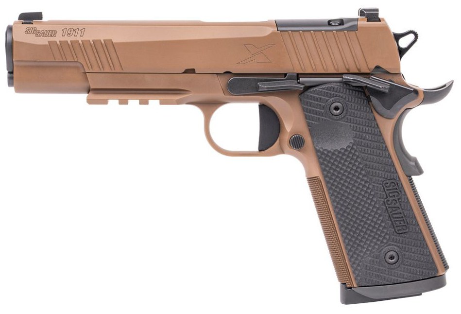 Sig Sauer 1911XR45CXR3 1911-X Full Size Frame 45 ACP 8+1 5" Black DLC Carbon Steel Barrel, Coyote PVD Optic Cut/Serrated Stainless Steel Slide & - Image 2