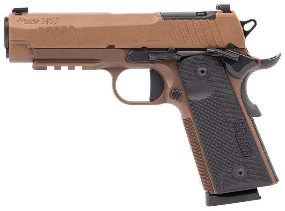 Sig Sauer 1911XCA45CXR3 1911 XCarry 45 ACP 8-Round 5.75" Black DLC Coyote PVD Optic Ready Stainless Steel Slide Coyote PVD Black G10 Grip - Image 2