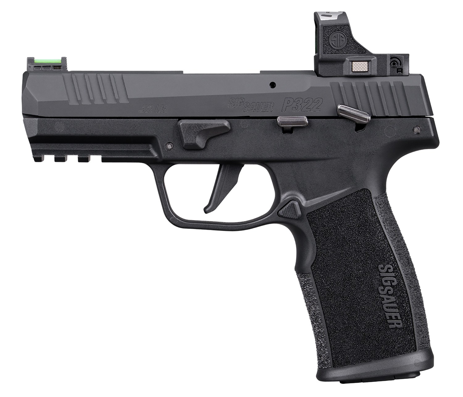 Sig Sauer P322 Hga 22LR 4INBBL Nitron Black Sao Adjustable Fos Polymer Grip 2 20-Round Poly Magazines Rome
