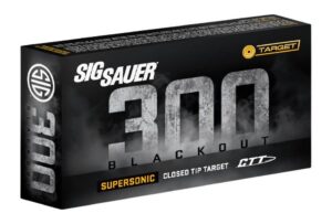 Sig Sauer Target Rifle Ammo 300 Blackout 125 Gr. Closed Tip Target 20-Round.