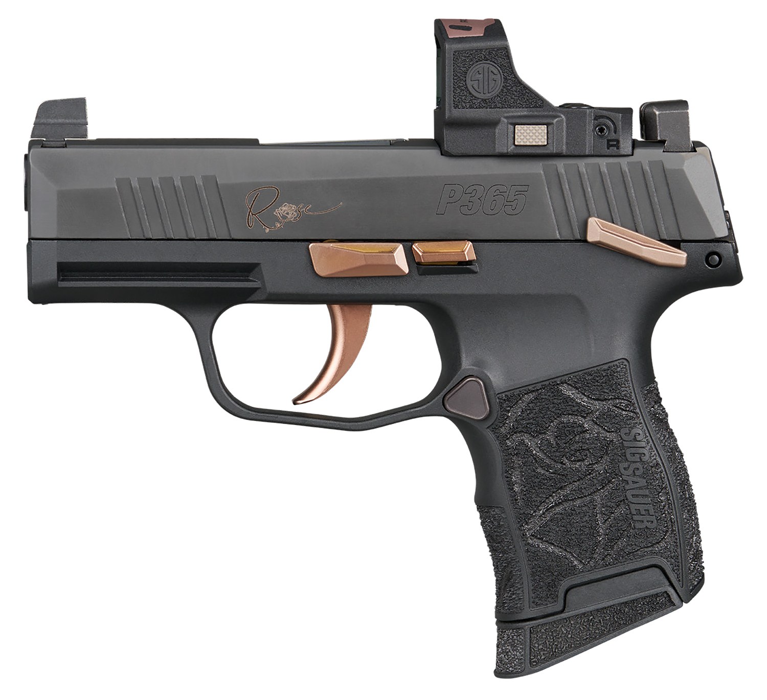 Sig Sauer P365 Rose Hga 380AUTO 3.1IN Barrel XR3 Sup Sight Black Polymer Grip 2 10-Round Magazines