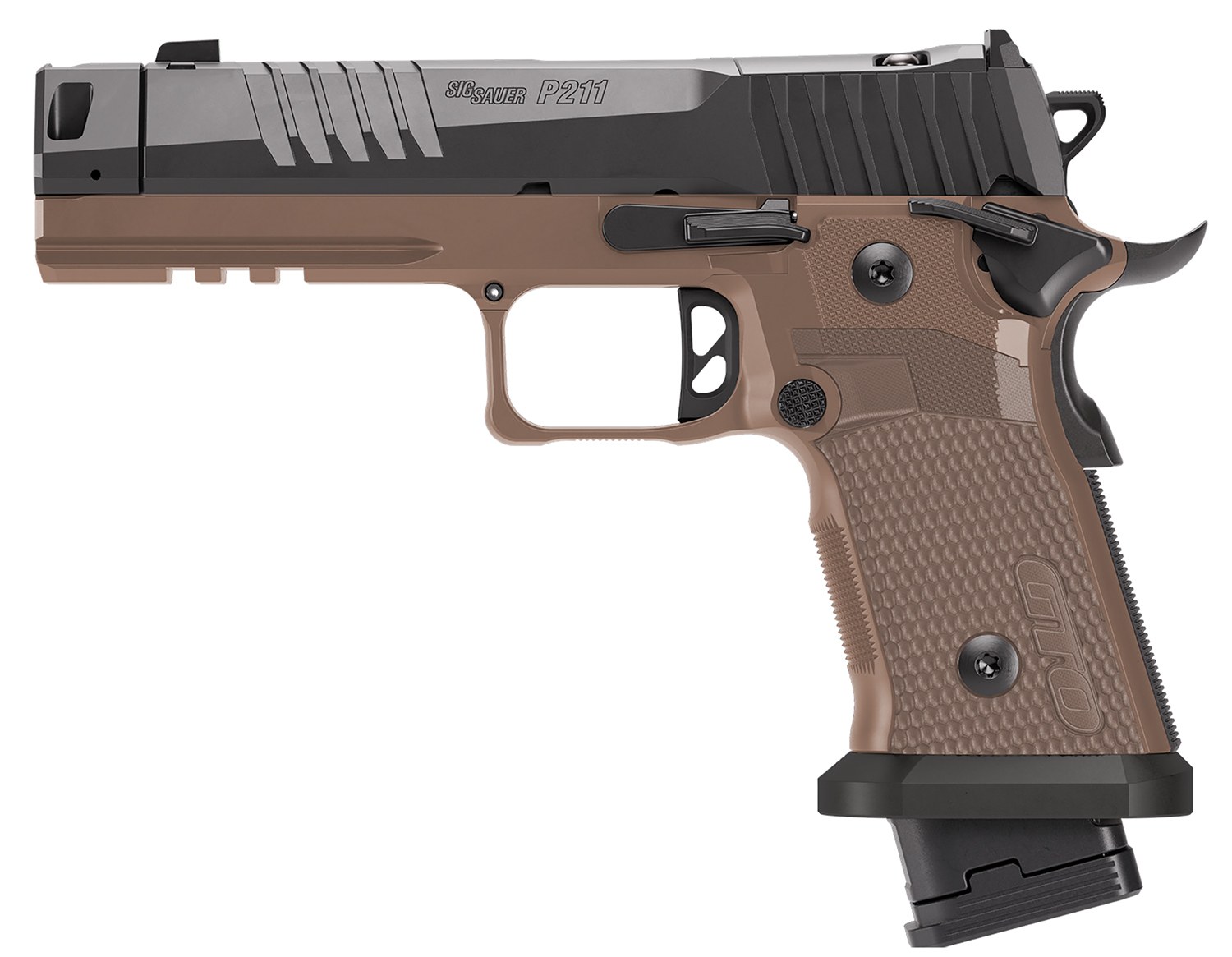 Sig Sauer P211 Combat Sao Hga 9MM 4.4ININ Barrel X-RAY3 Coyote G-10 Grip 23-Round 2 21-Round Steel Magazine or - Image 2